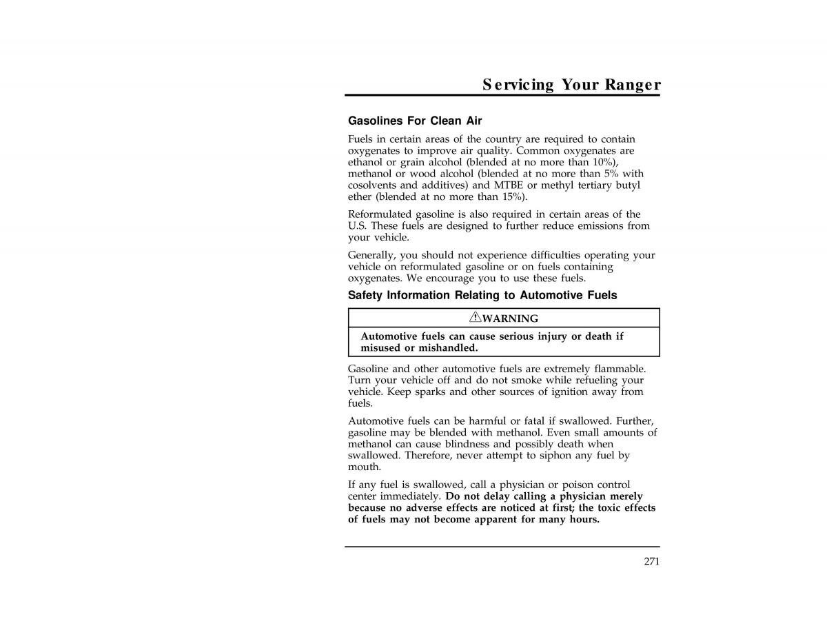 Ford Ranger owners manual / page 270