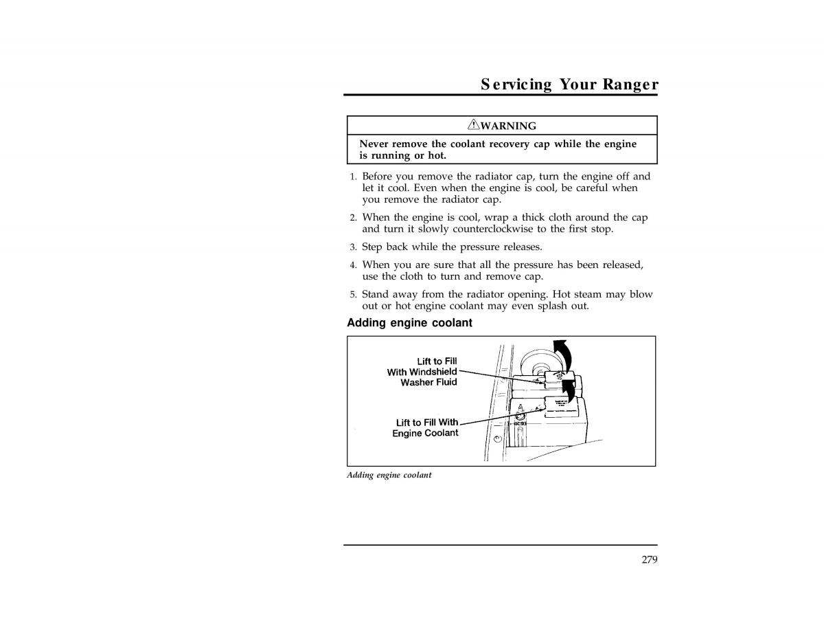 Ford Ranger owners manual / page 278