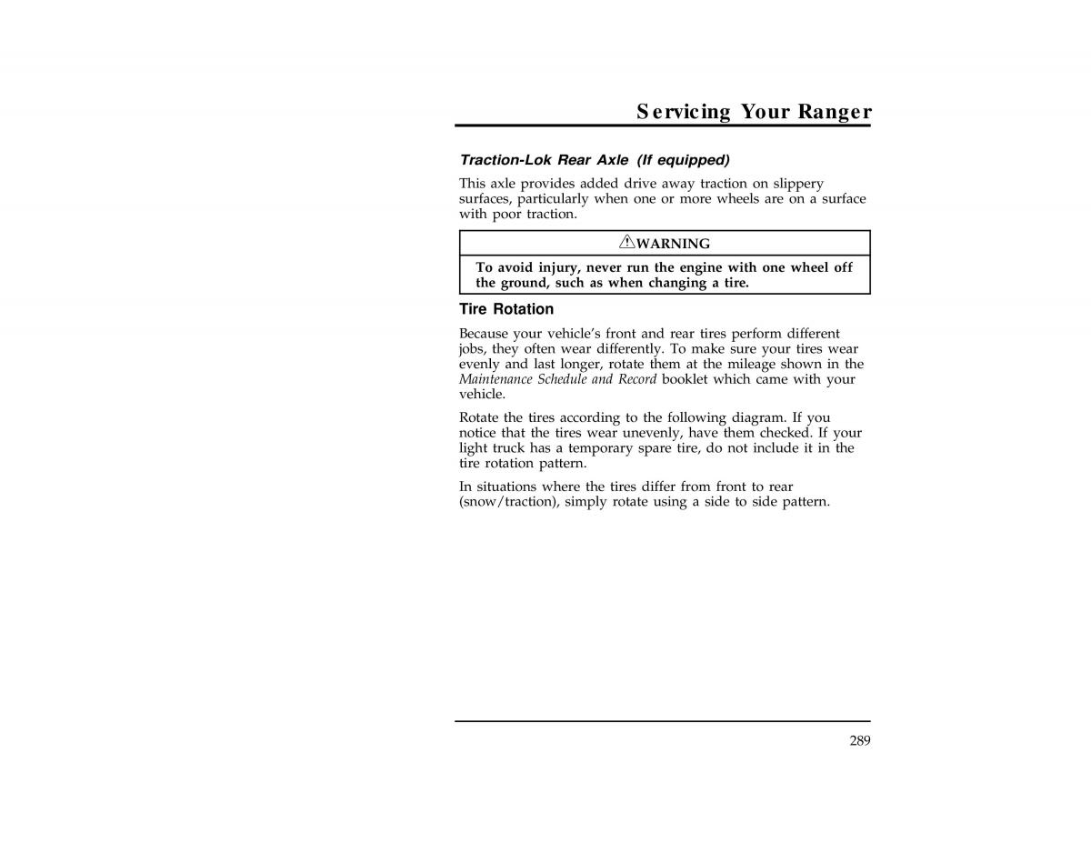 Ford Ranger owners manual / page 288