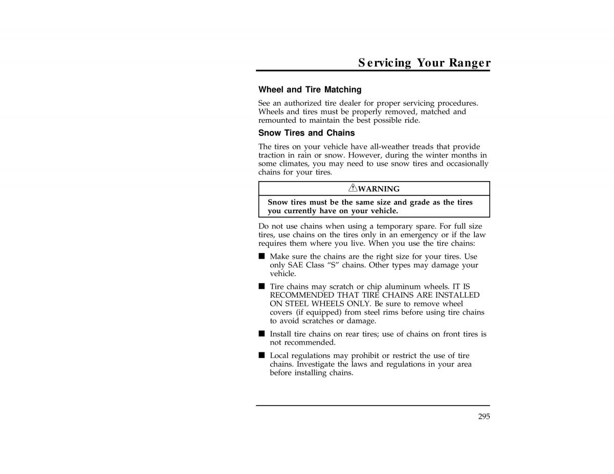 Ford Ranger owners manual / page 294