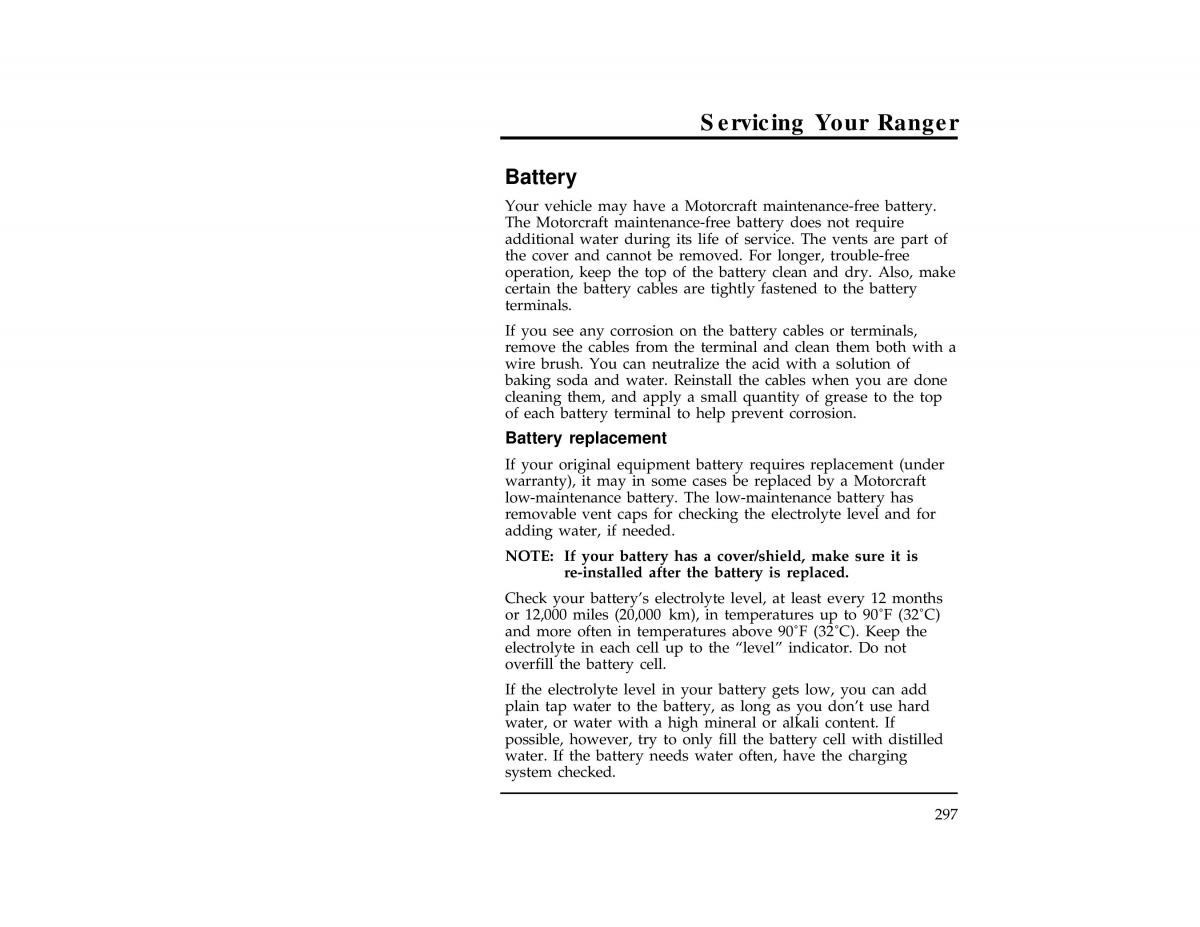 Ford Ranger owners manual / page 296