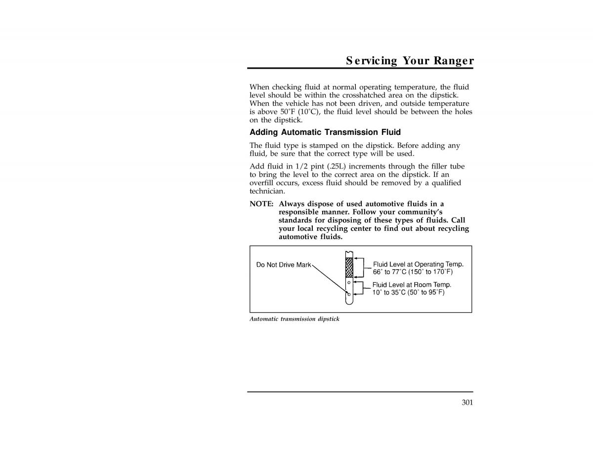 Ford Ranger owners manual / page 300