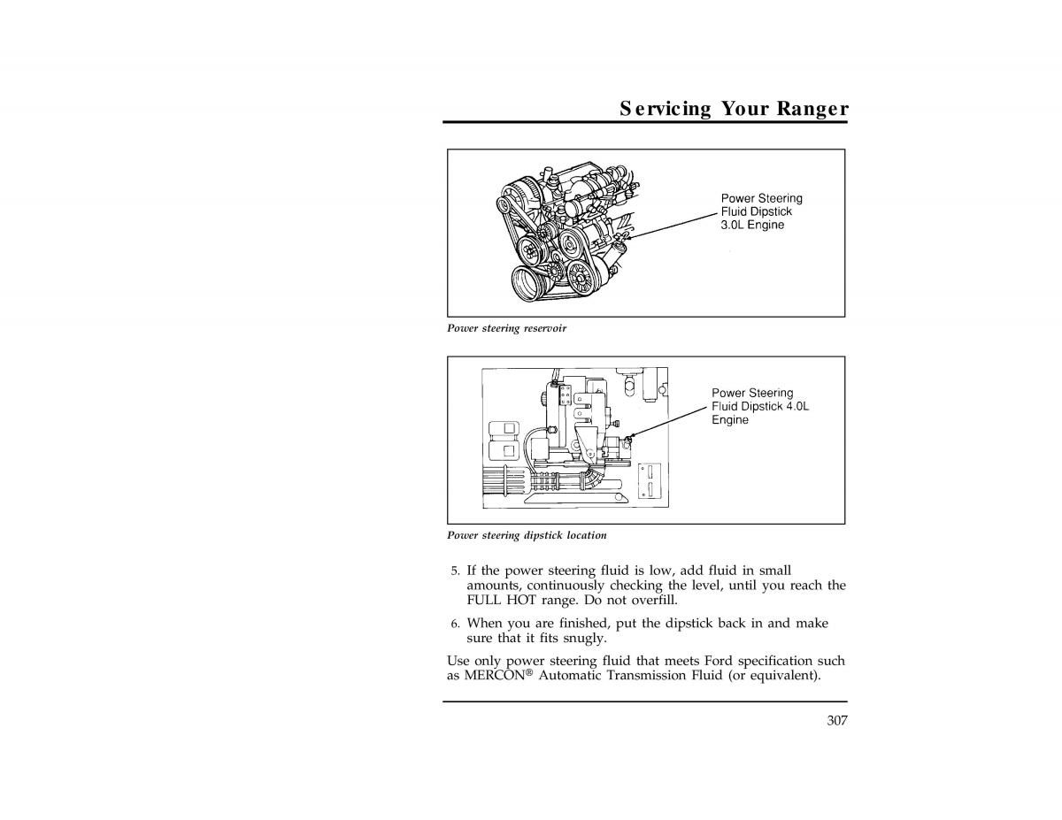 Ford Ranger owners manual / page 306