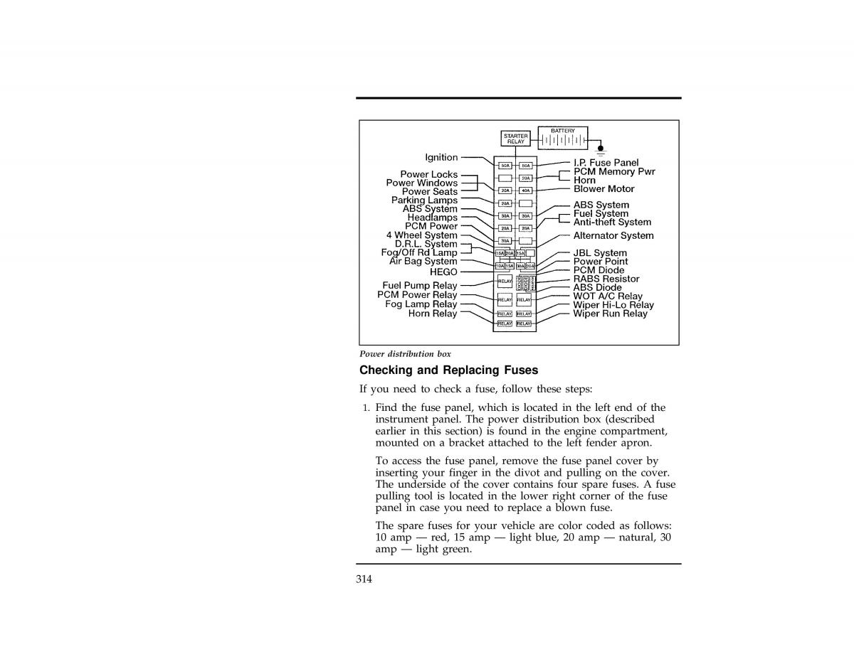 Ford Ranger owners manual / page 313