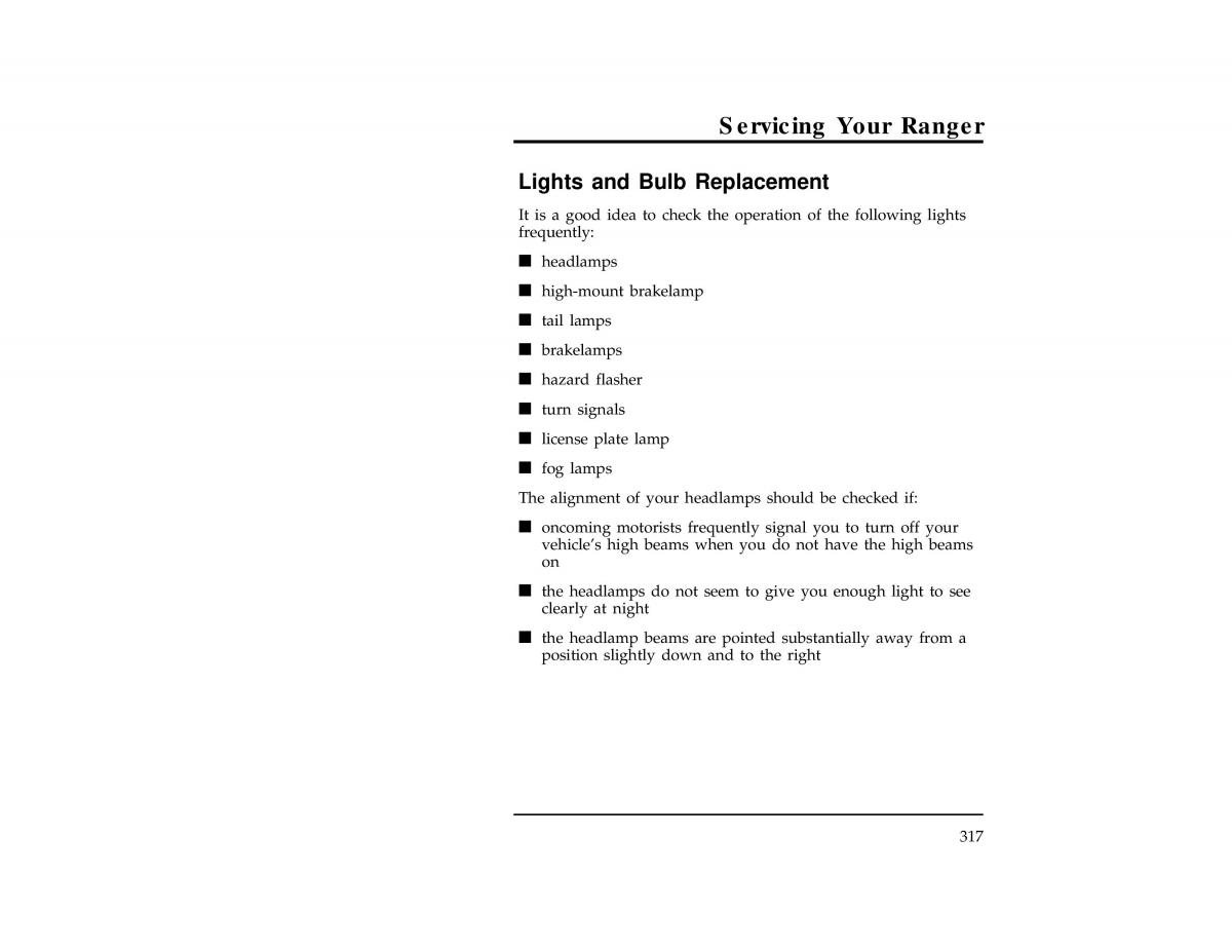 Ford Ranger owners manual / page 316