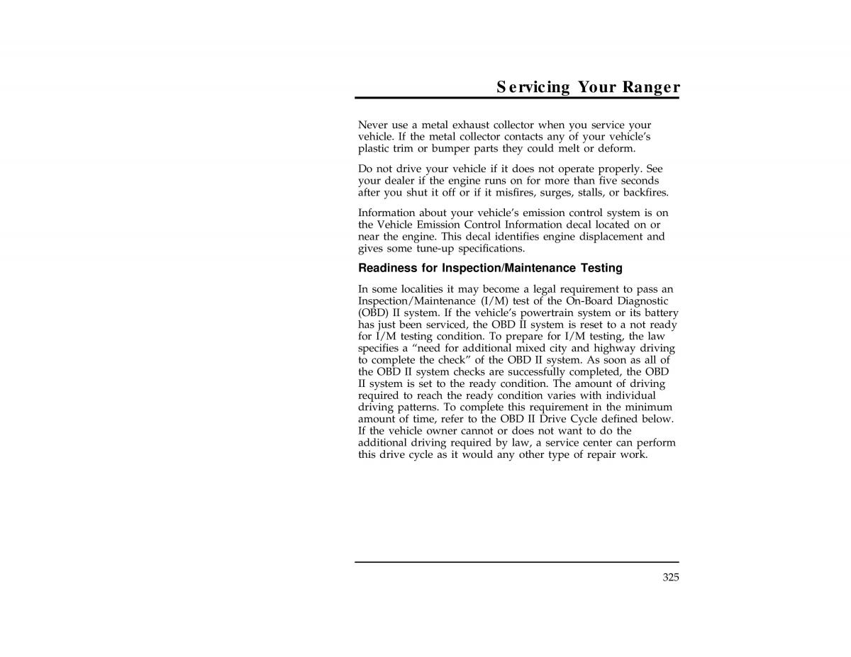 Ford Ranger owners manual / page 324