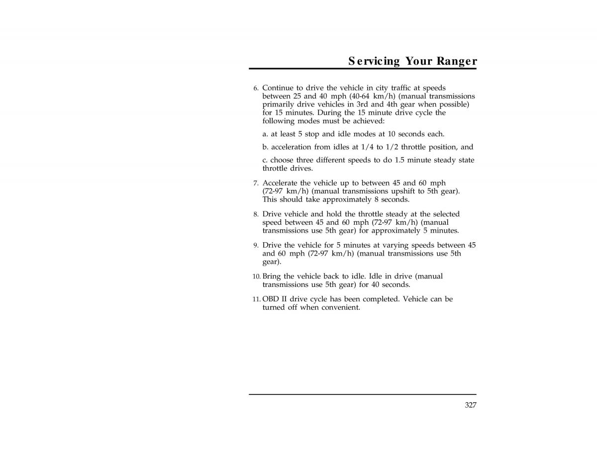 Ford Ranger owners manual / page 326