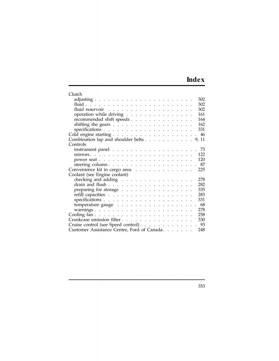 Ford Ranger owners manual / page 351