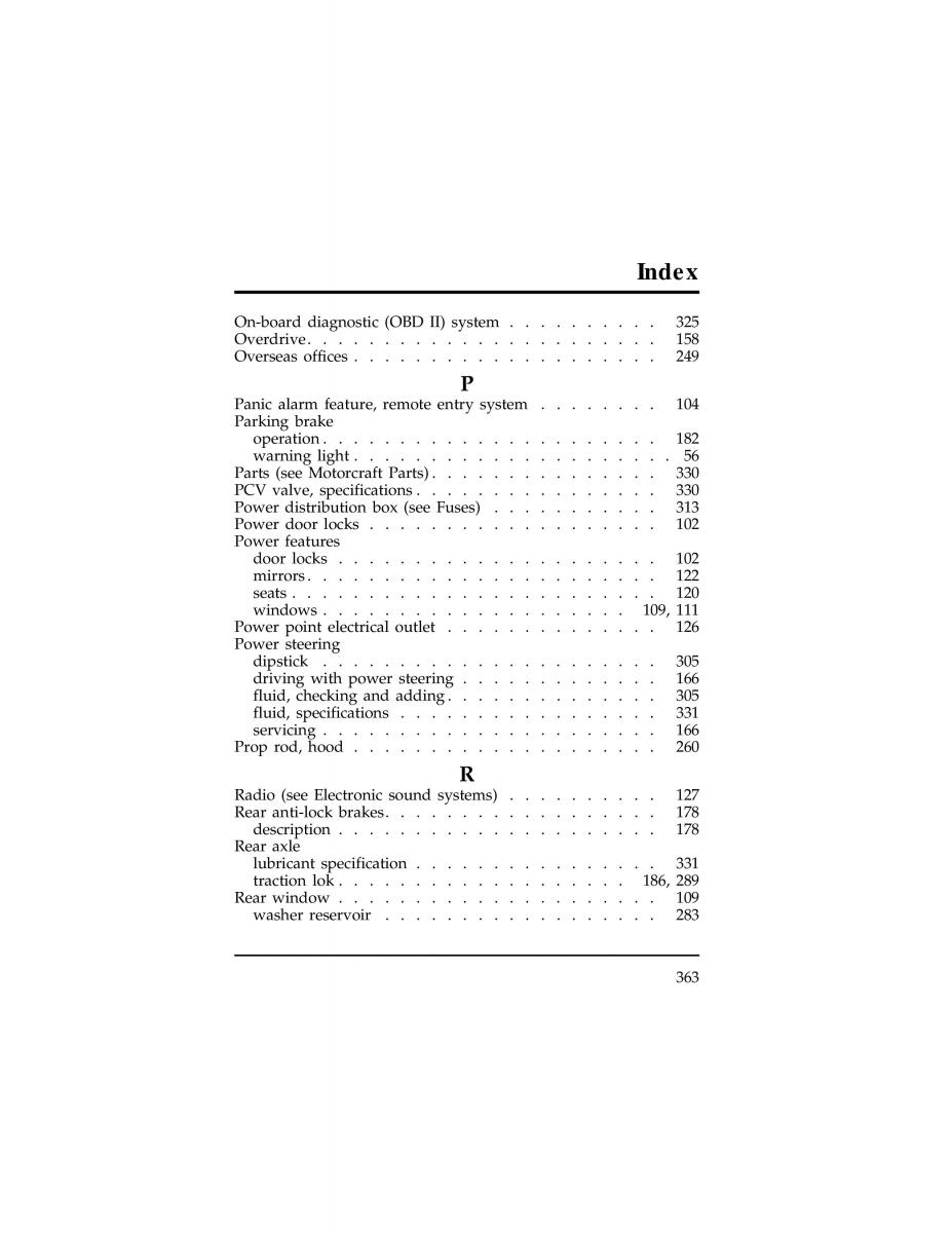 Ford Ranger owners manual / page 361