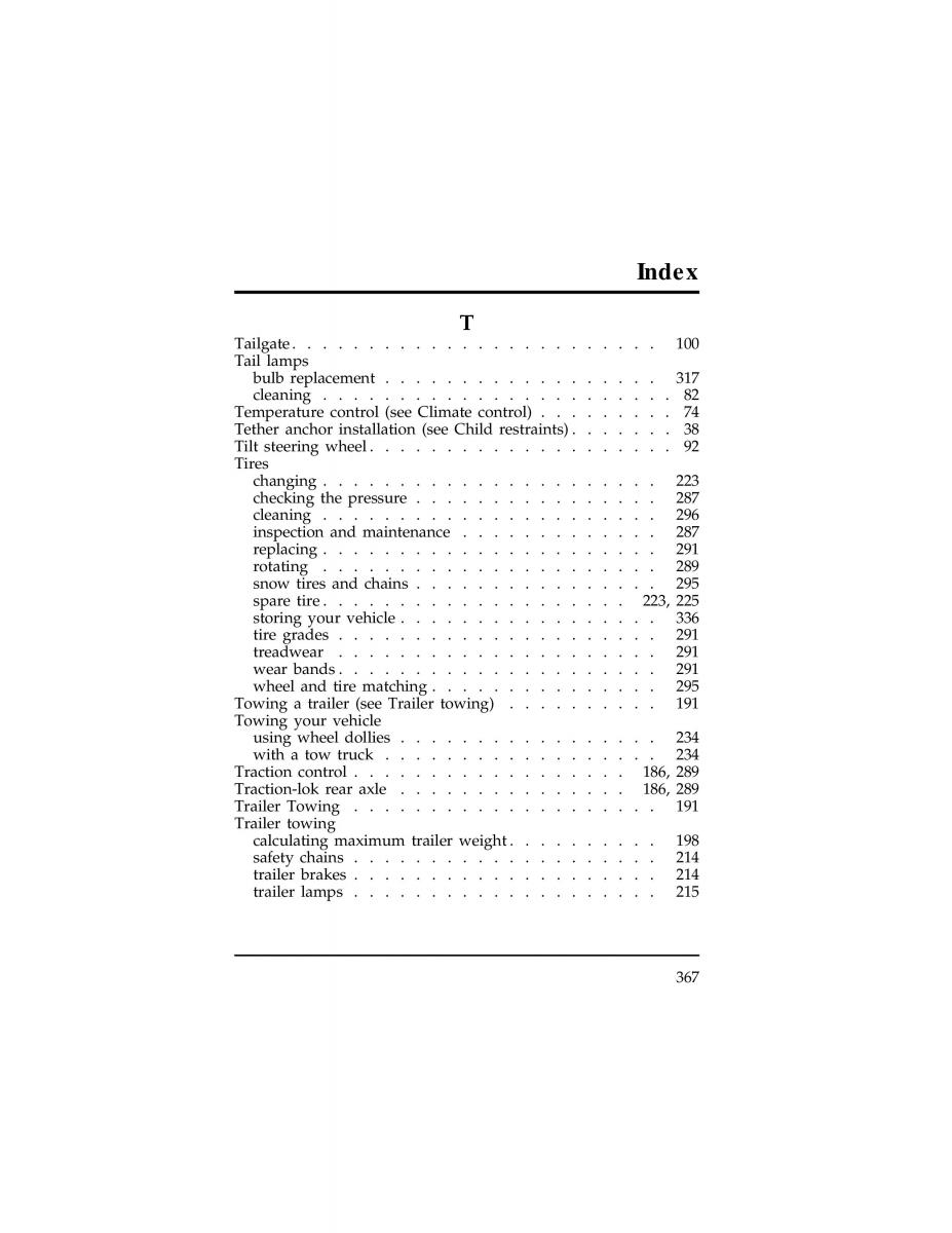 Ford Ranger owners manual / page 365