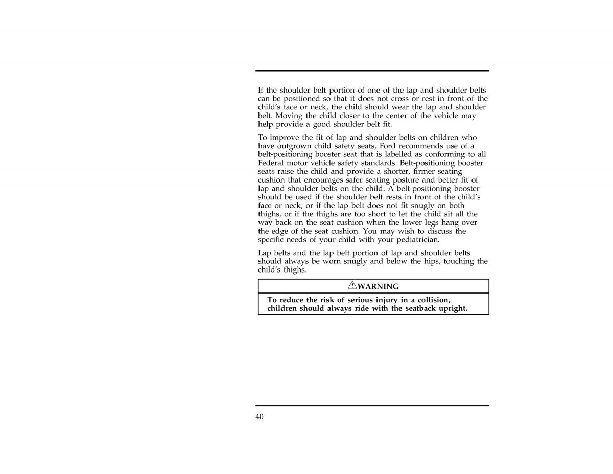 Ford Ranger owners manual / page 42