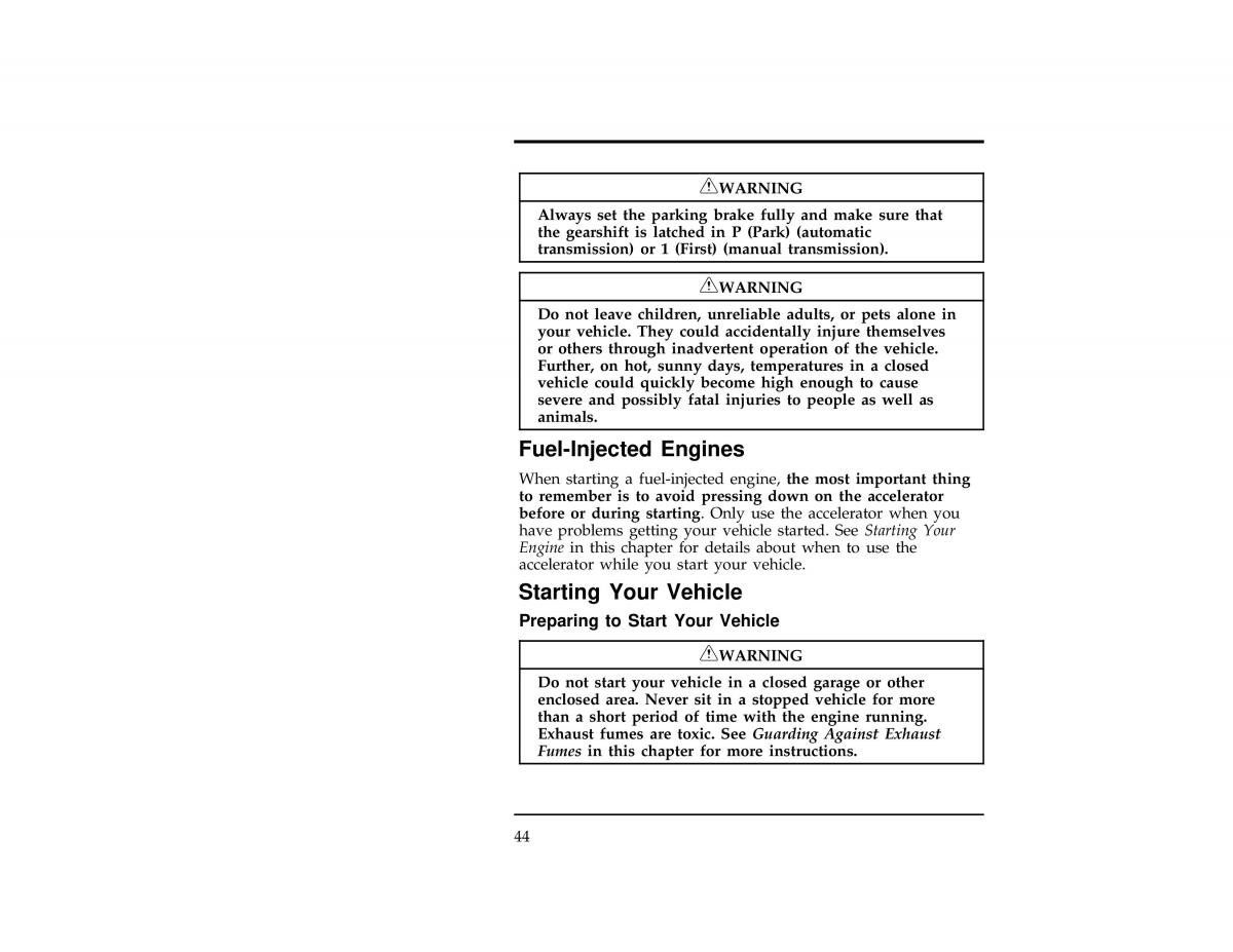 Ford Ranger owners manual / page 46