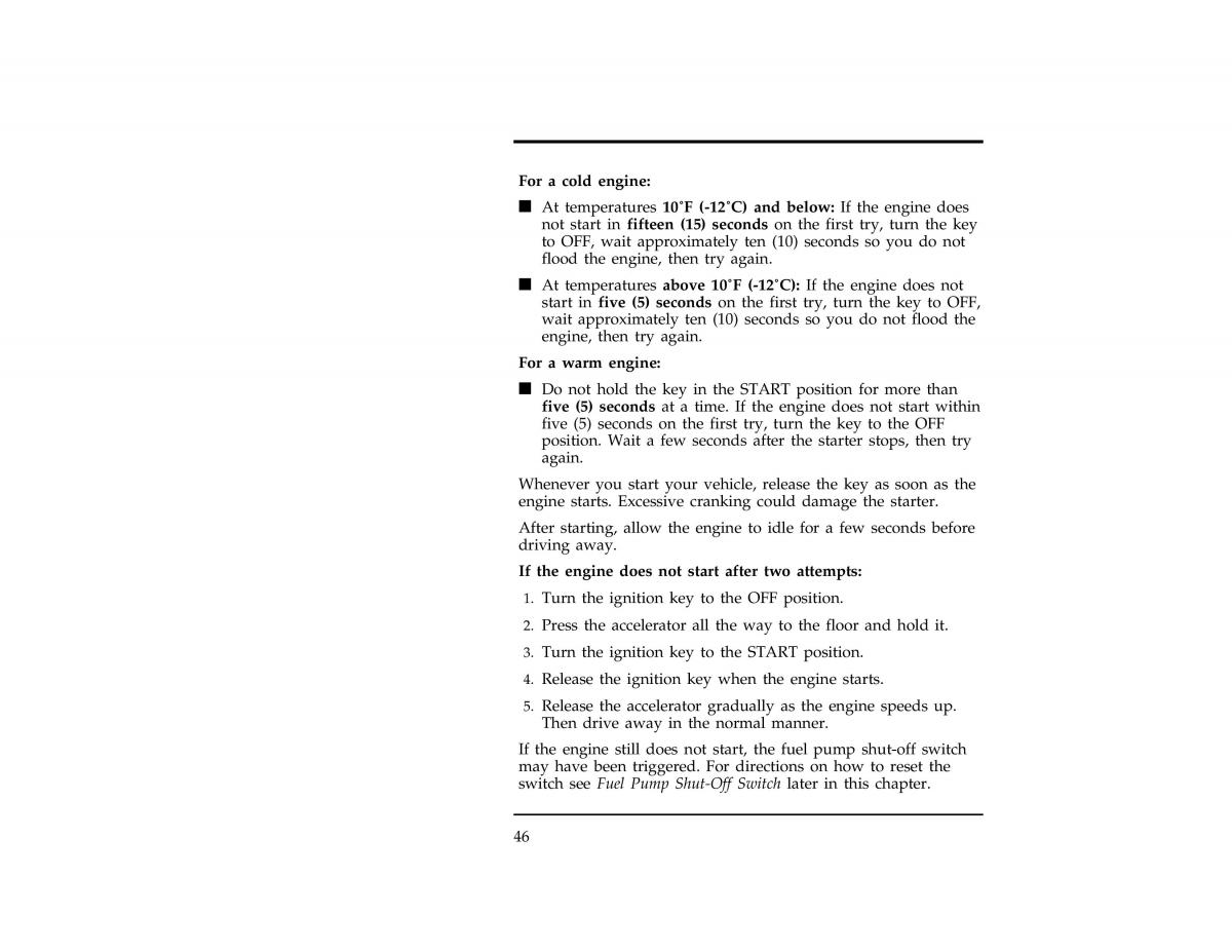 Ford Ranger owners manual / page 48