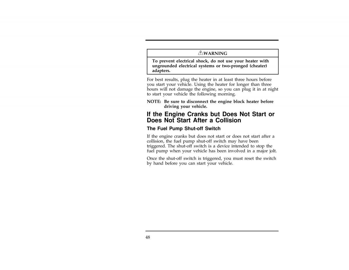 Ford Ranger owners manual / page 50