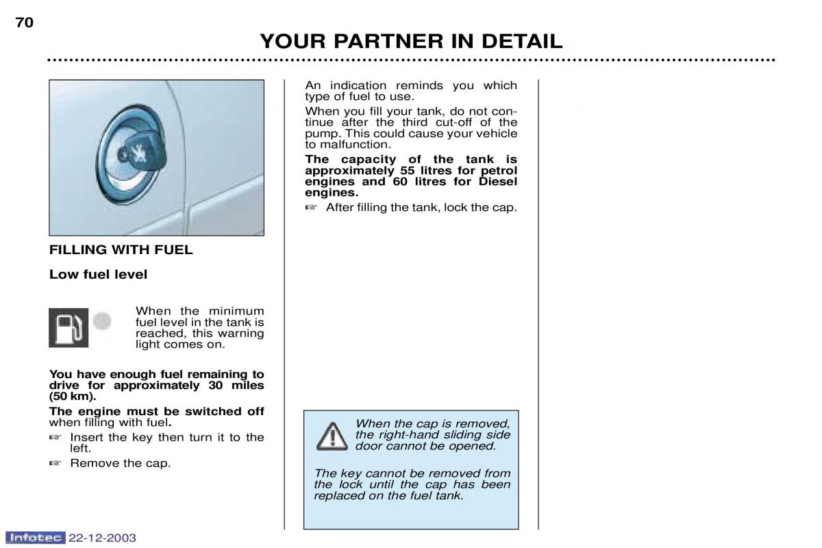 Peugeot Partner I 1 owners manual / page 61