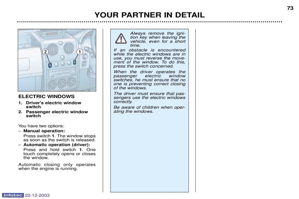 Peugeot Partner I 1 owners manual / page 64