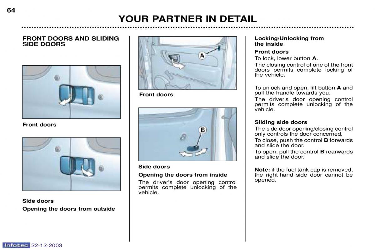 Peugeot Partner I 1 owners manual / page 53