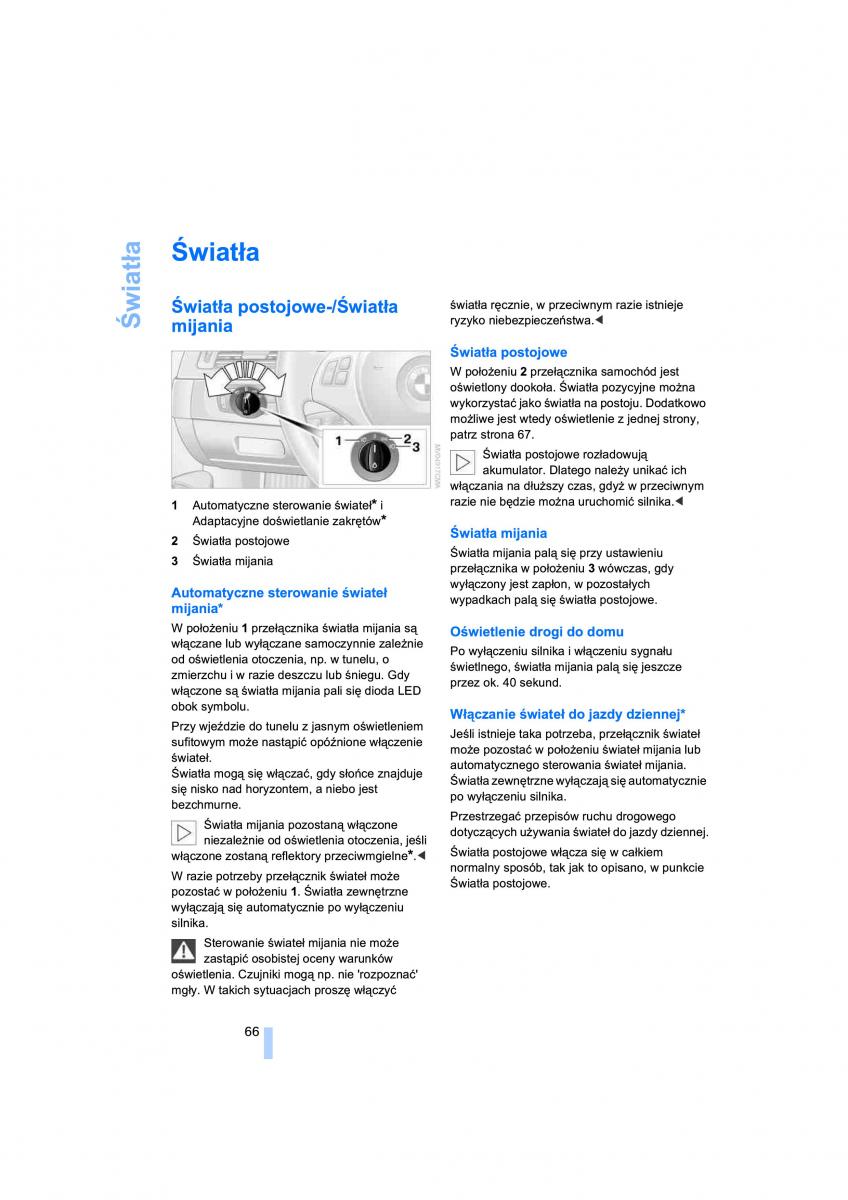 BMW 3 E91 instrukcja obslugi / page 68