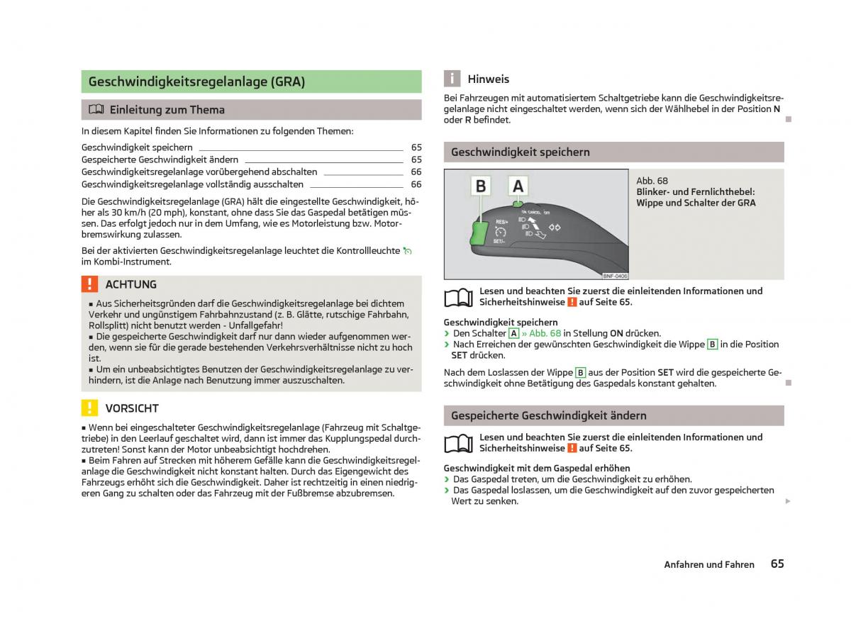 Skoda Citigo Handbuch / page 67