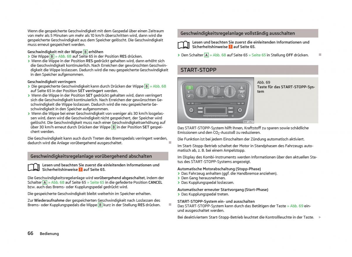 Skoda Citigo Handbuch / page 68