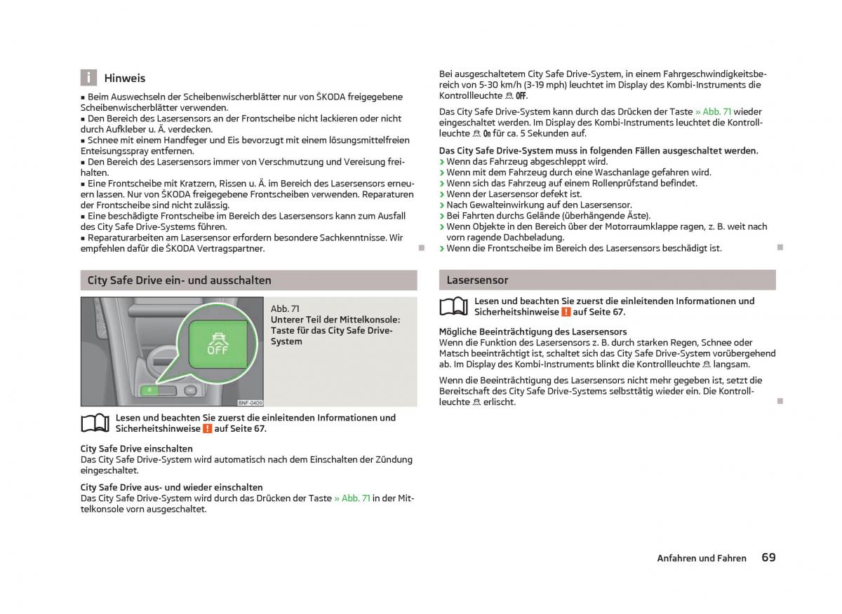 Skoda Citigo Handbuch / page 71