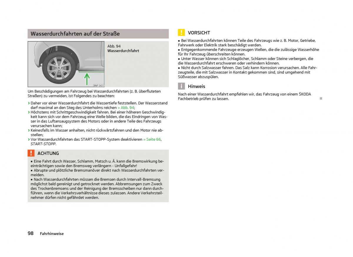 Skoda Citigo Handbuch / page 100