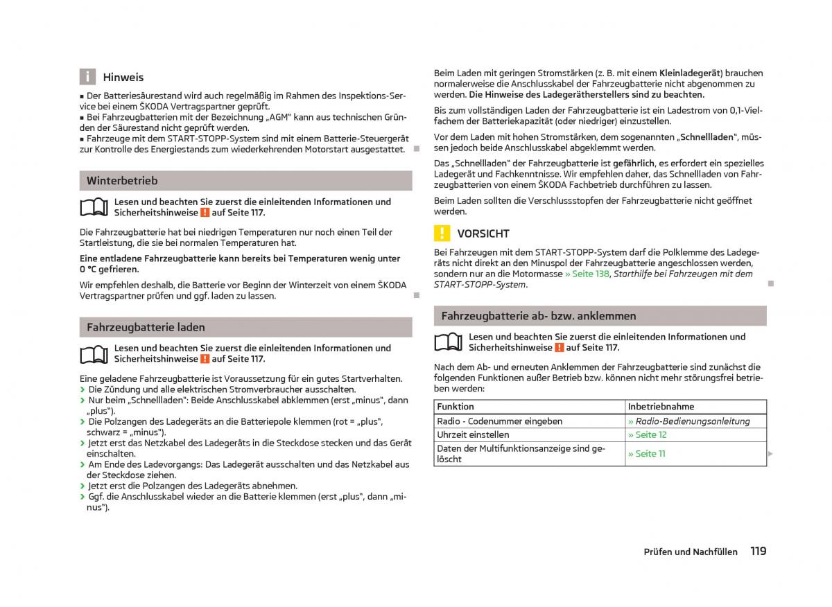 Skoda Citigo Handbuch / page 121