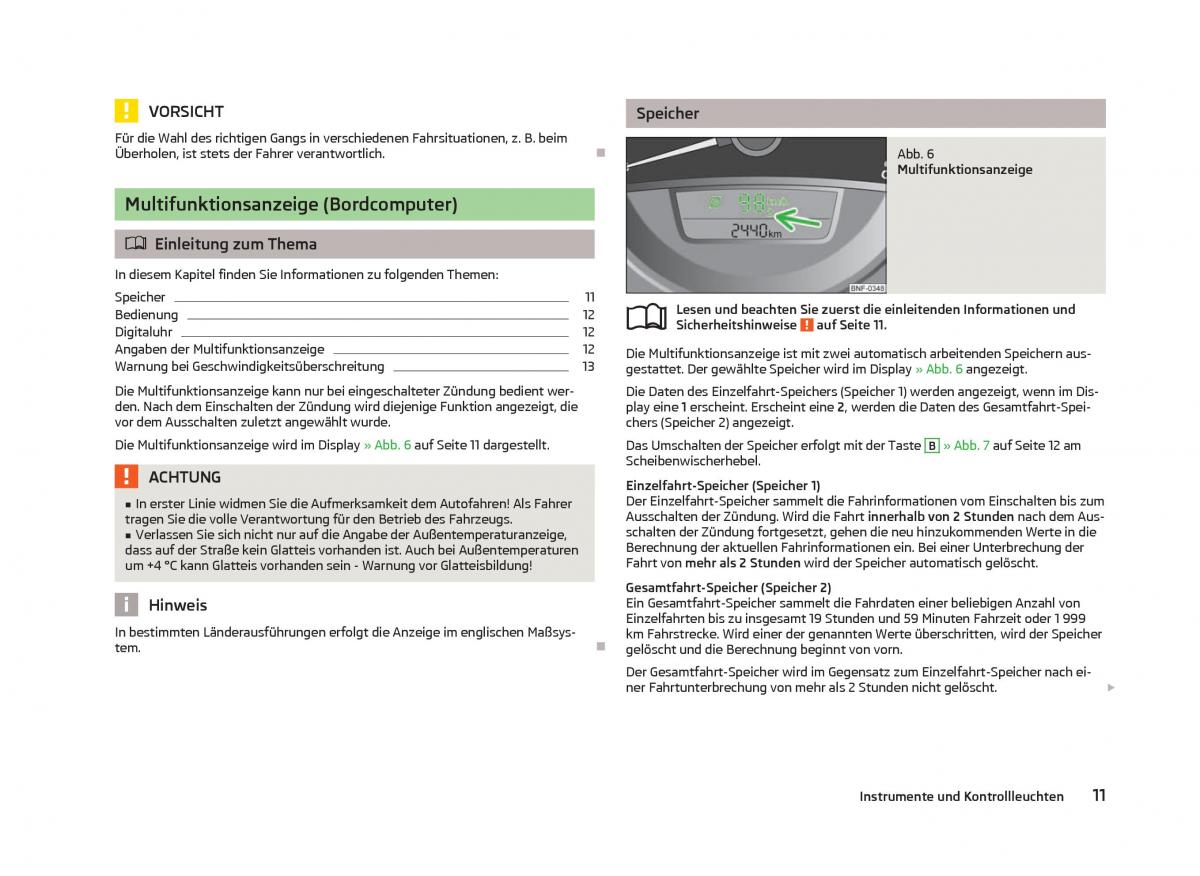 Skoda Citigo Handbuch / page 13