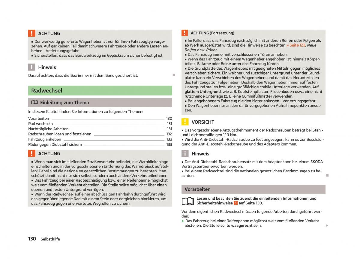 Skoda Citigo Handbuch / page 132