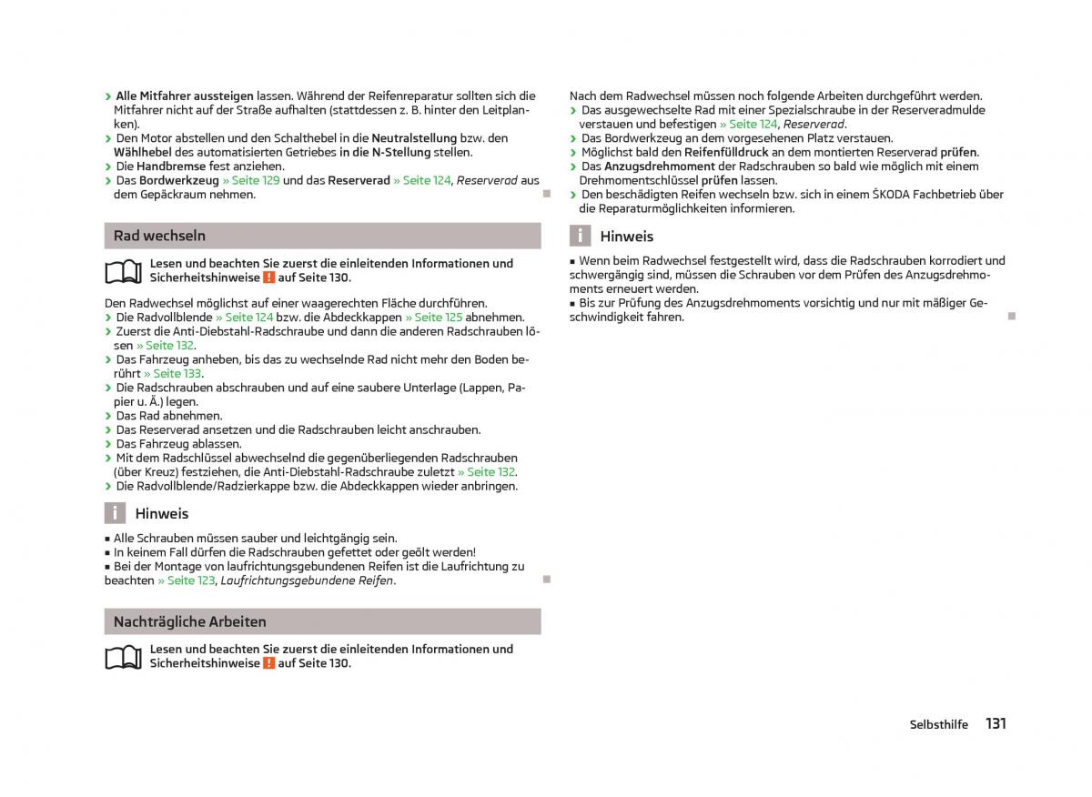 Skoda Citigo Handbuch / page 133