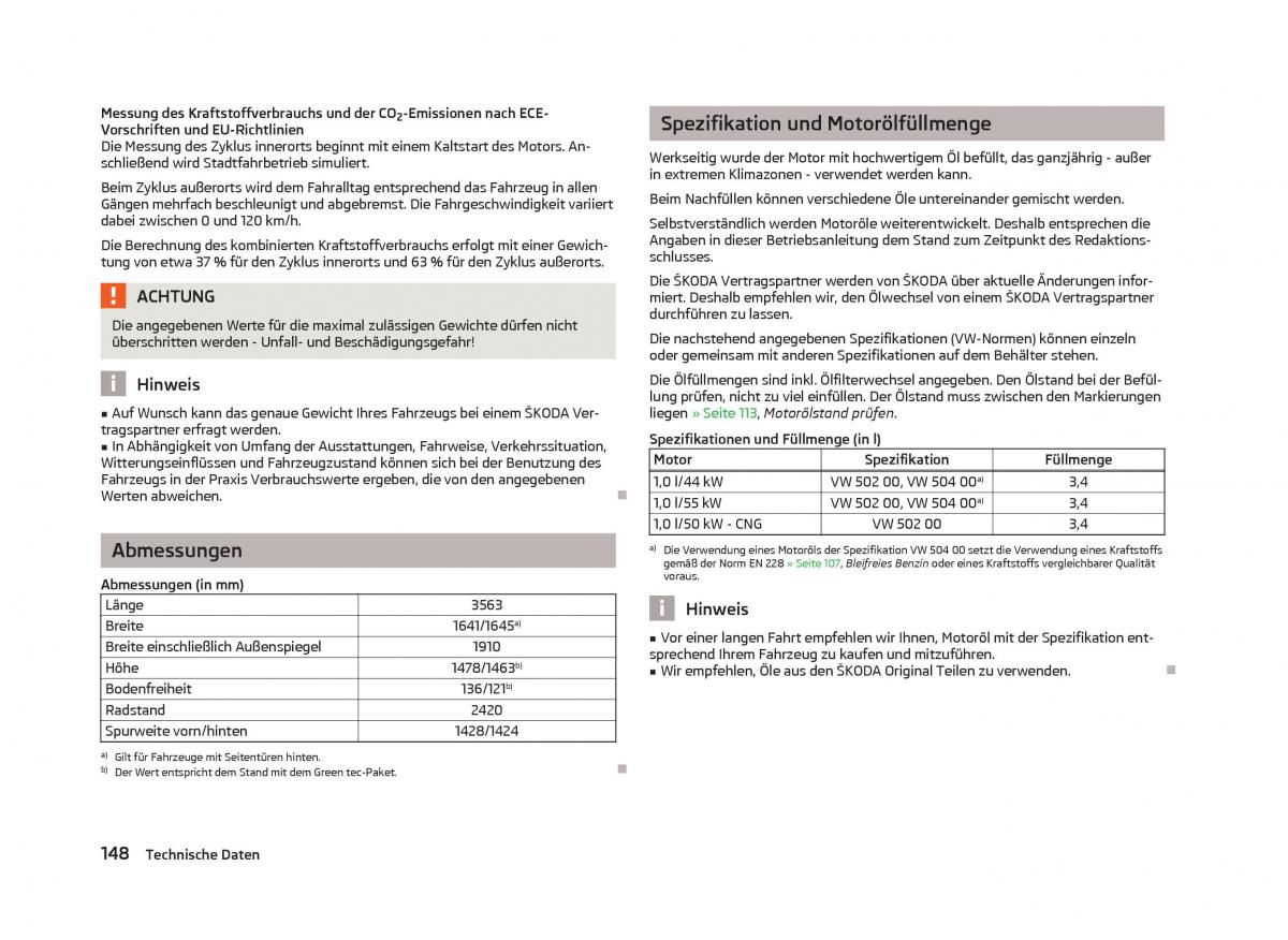 Skoda Citigo Handbuch / page 150