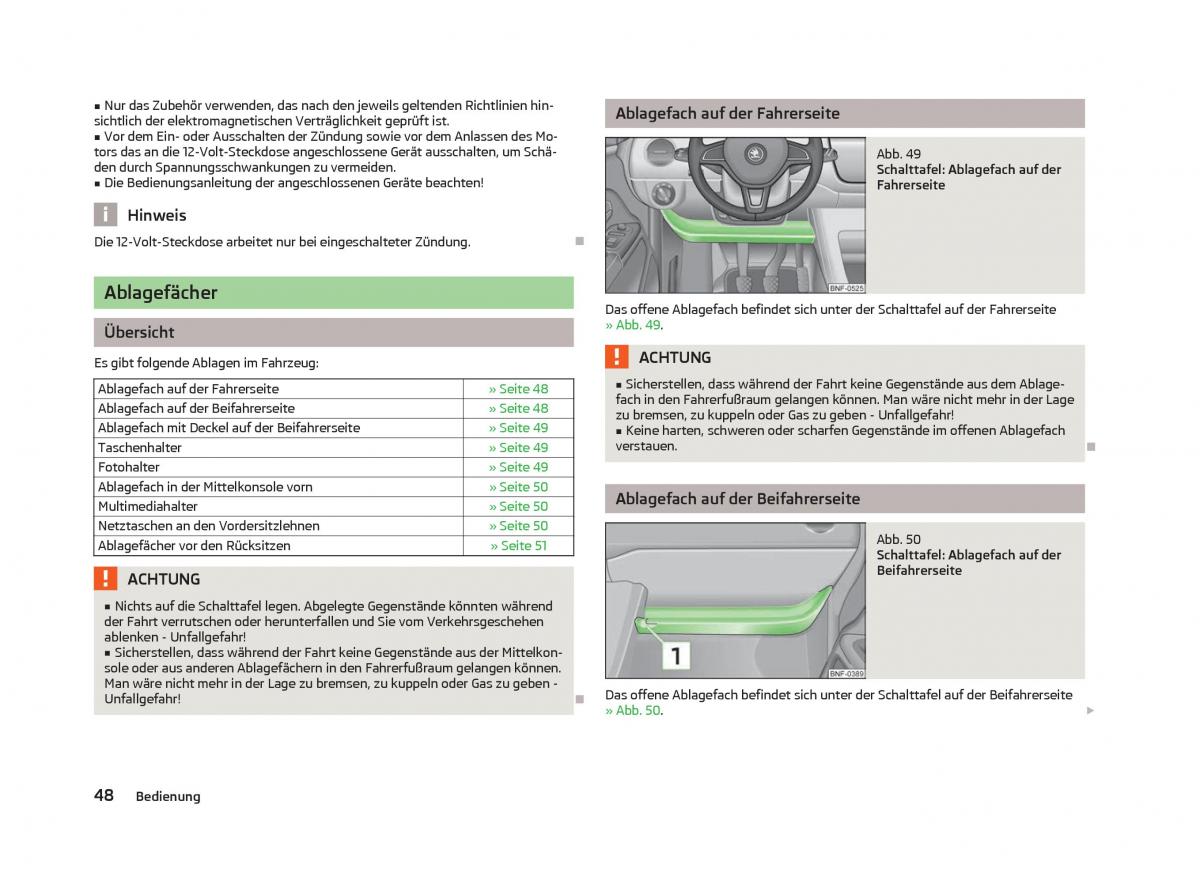 Skoda Citigo Handbuch / page 50