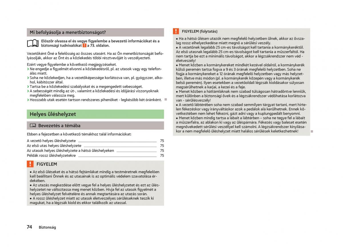 Skoda Citigo Kezelesi utmutato / page 76