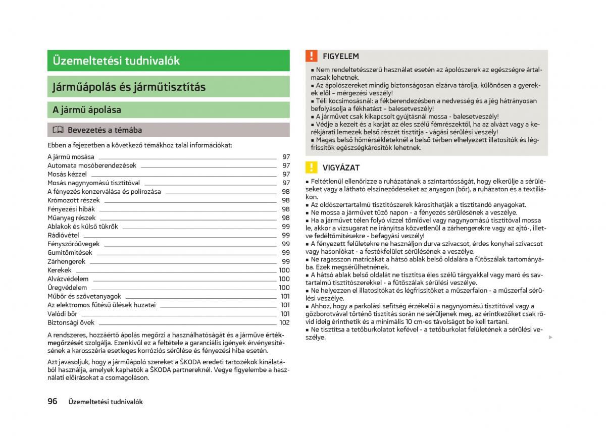 Skoda Citigo Kezelesi utmutato / page 98