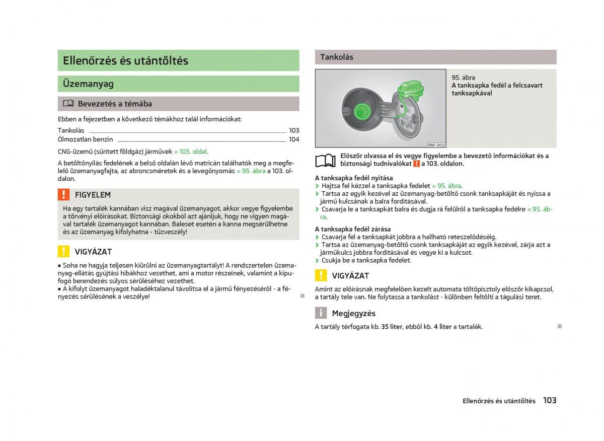 Skoda Citigo Kezelesi utmutato / page 105