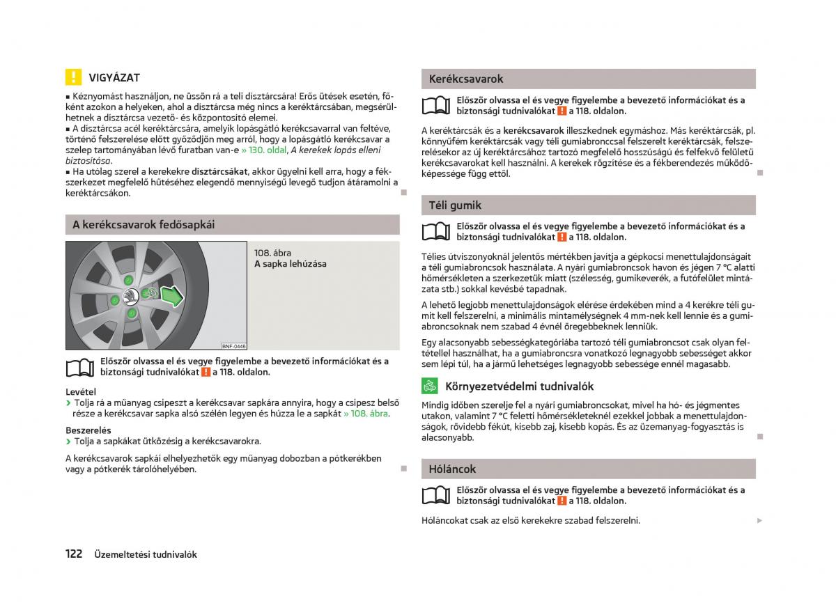 Skoda Citigo Kezelesi utmutato / page 124