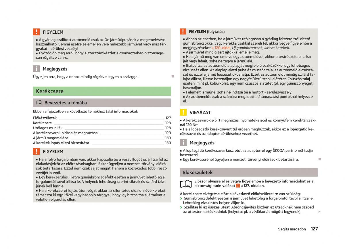 Skoda Citigo Kezelesi utmutato / page 129