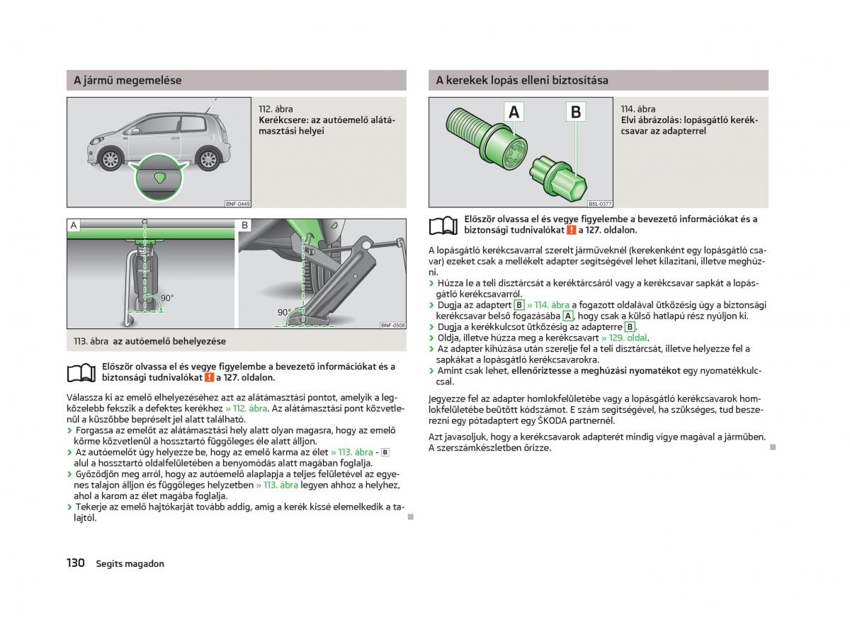 Skoda Citigo Kezelesi utmutato / page 132