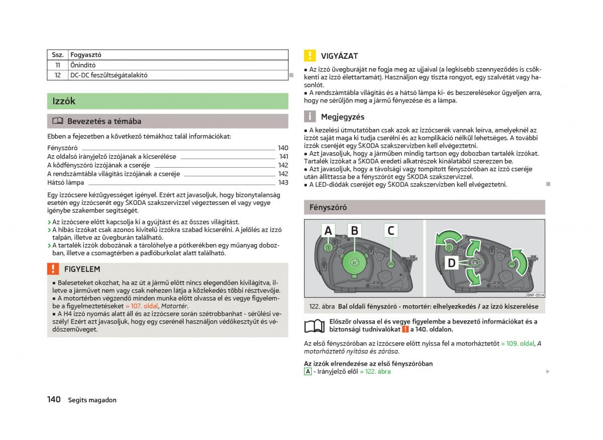 Skoda Citigo Kezelesi utmutato / page 142