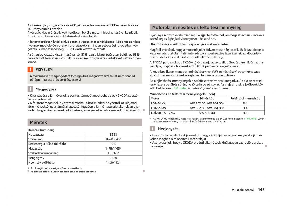 Skoda Citigo Kezelesi utmutato / page 147