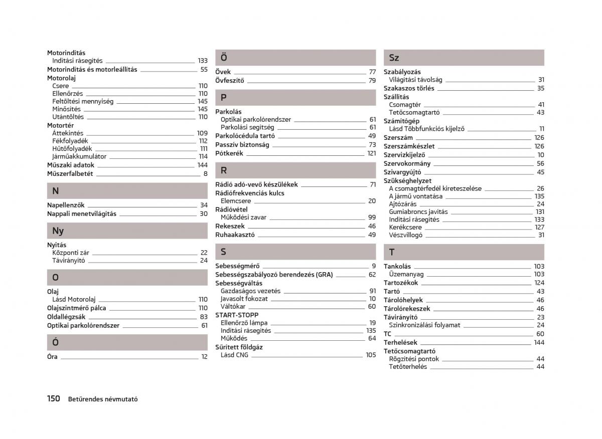 Skoda Citigo Kezelesi utmutato / page 152