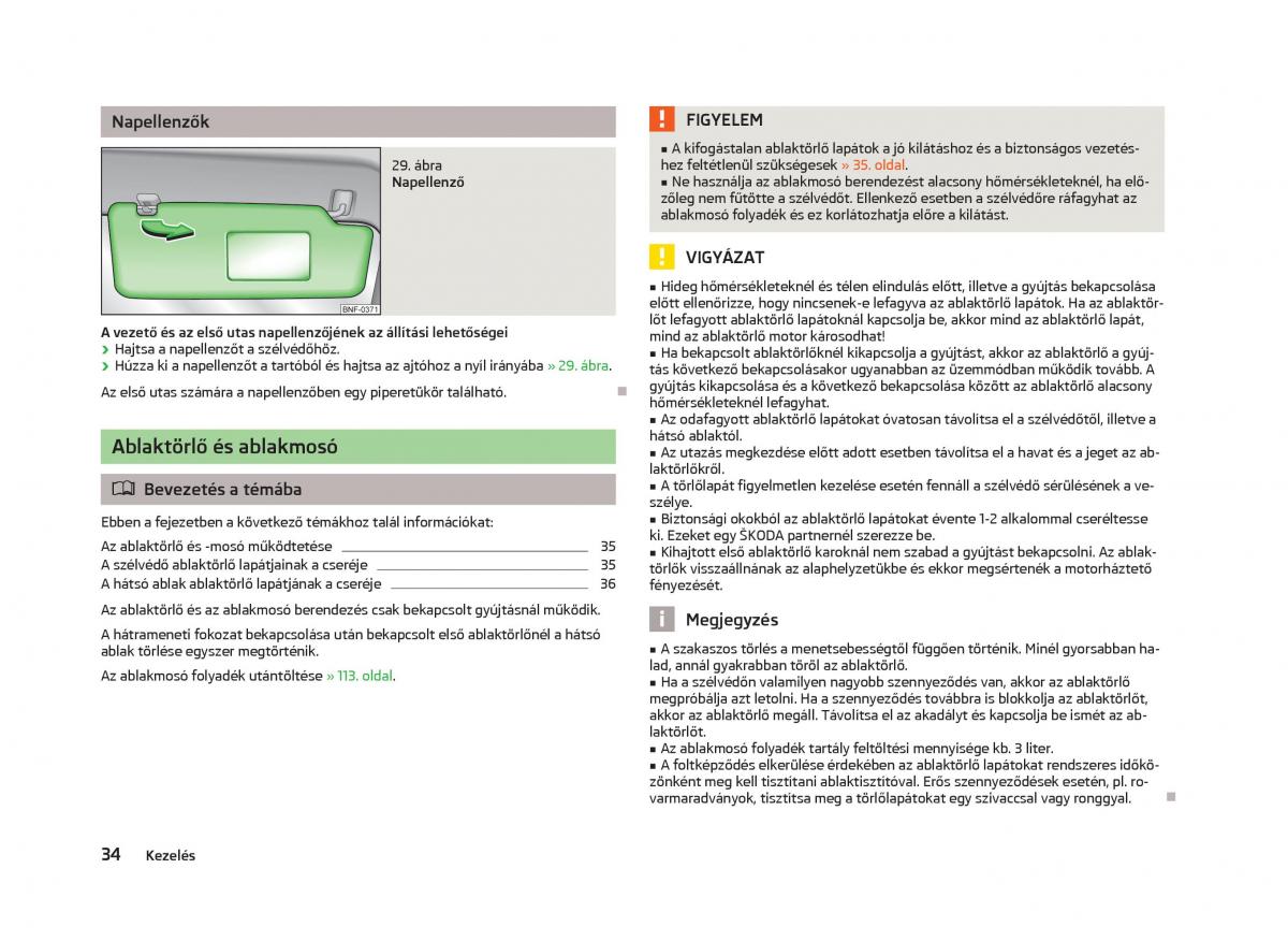 Skoda Citigo Kezelesi utmutato / page 36