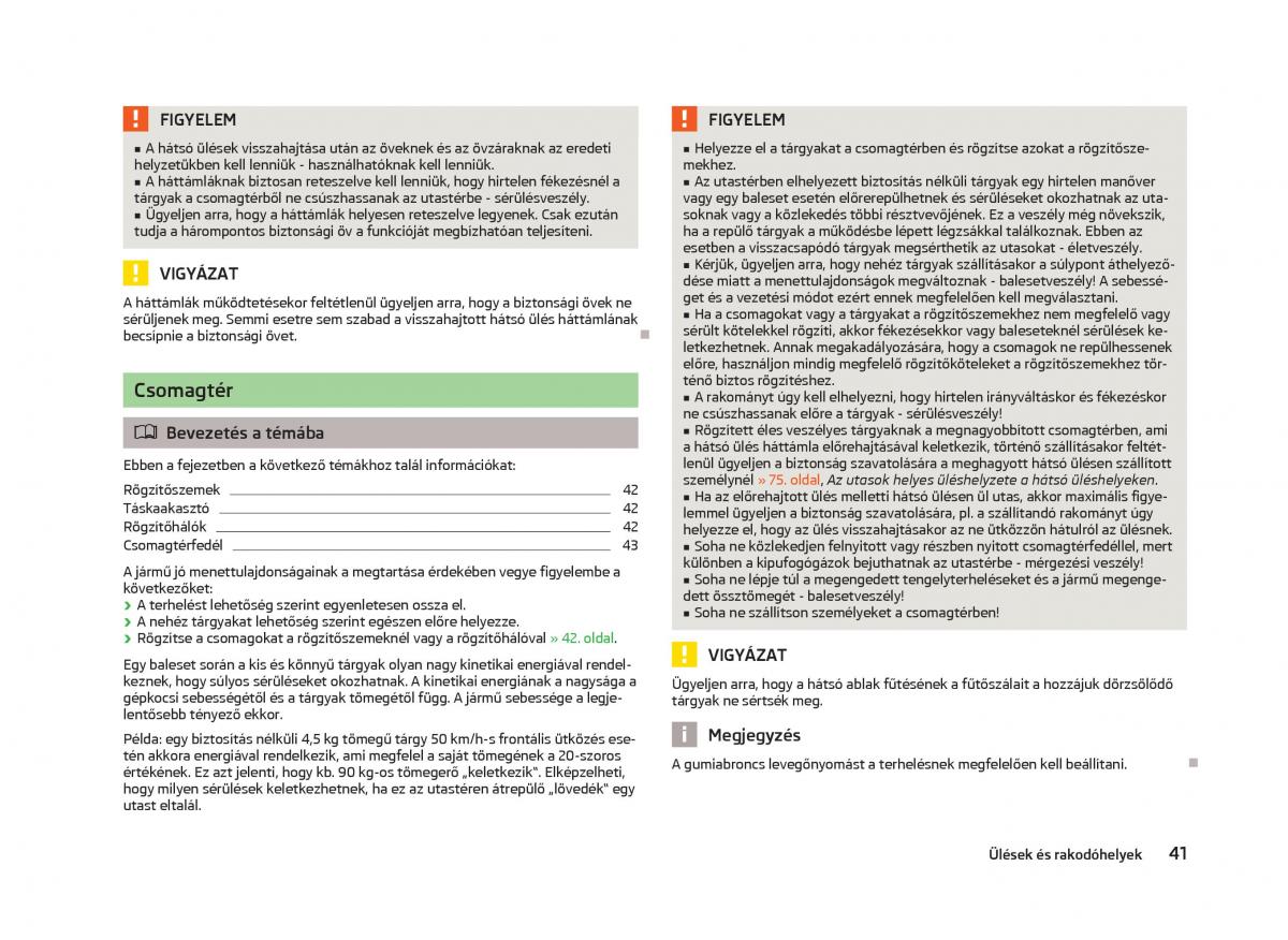 Skoda Citigo Kezelesi utmutato / page 43