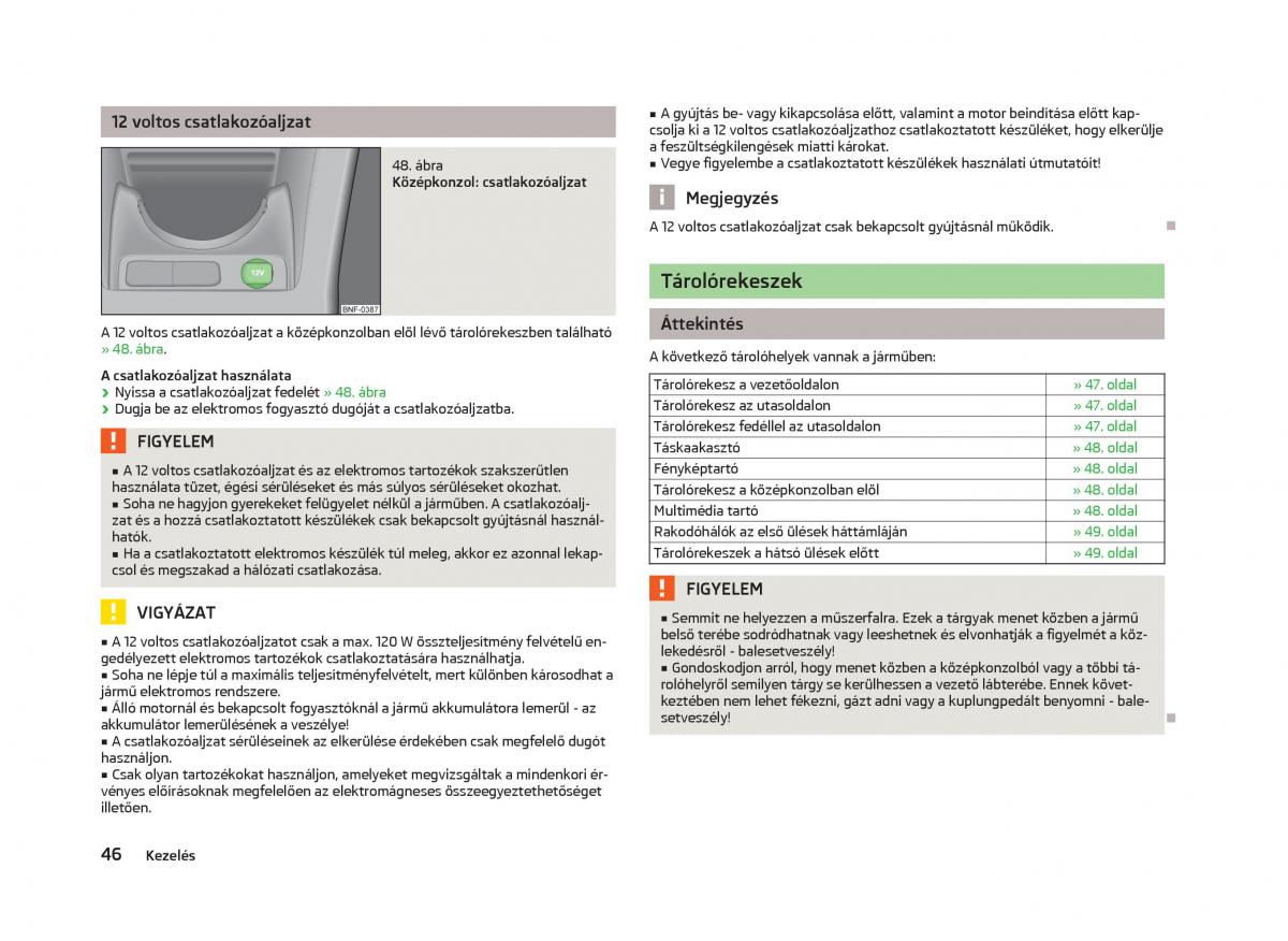 Skoda Citigo Kezelesi utmutato / page 48