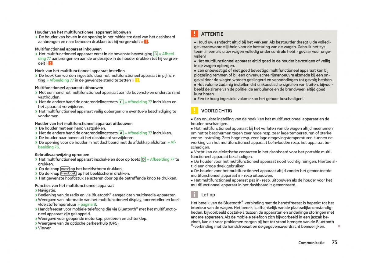 Skoda Citigo handleiding / page 77