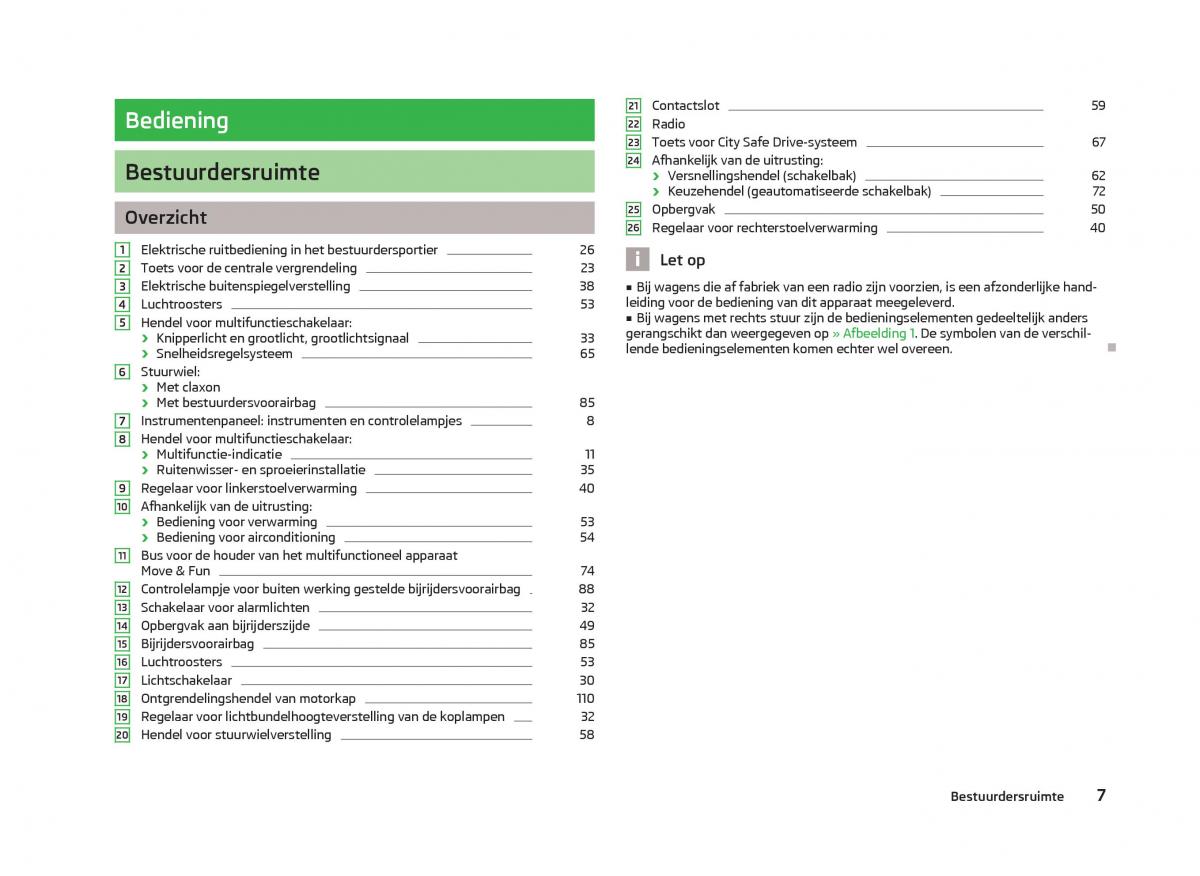 Skoda Citigo handleiding / page 9