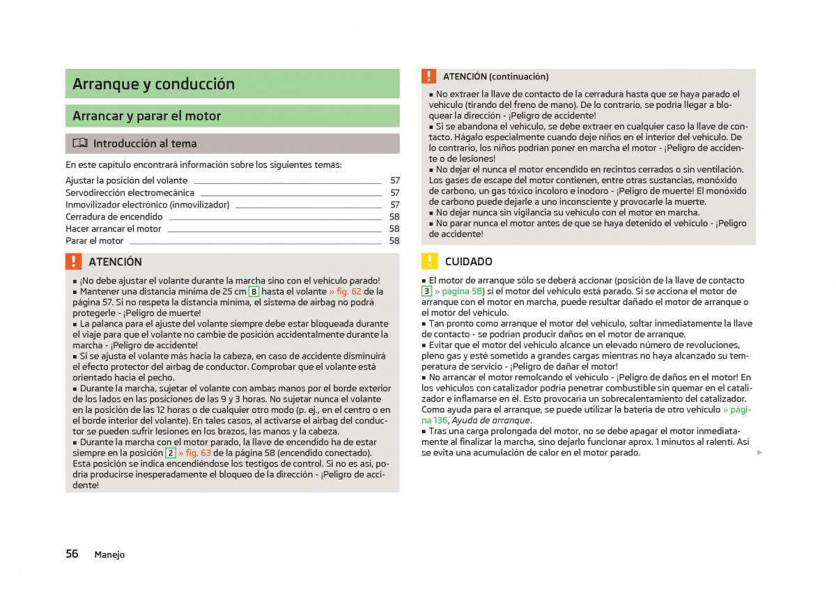 Skoda Citigo manual del propietario / page 58