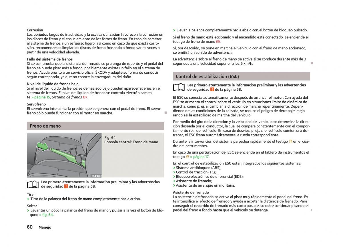 Skoda Citigo manual del propietario / page 62