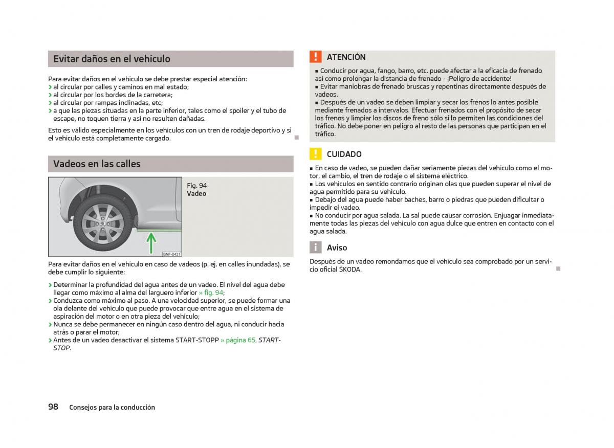 Skoda Citigo manual del propietario / page 100