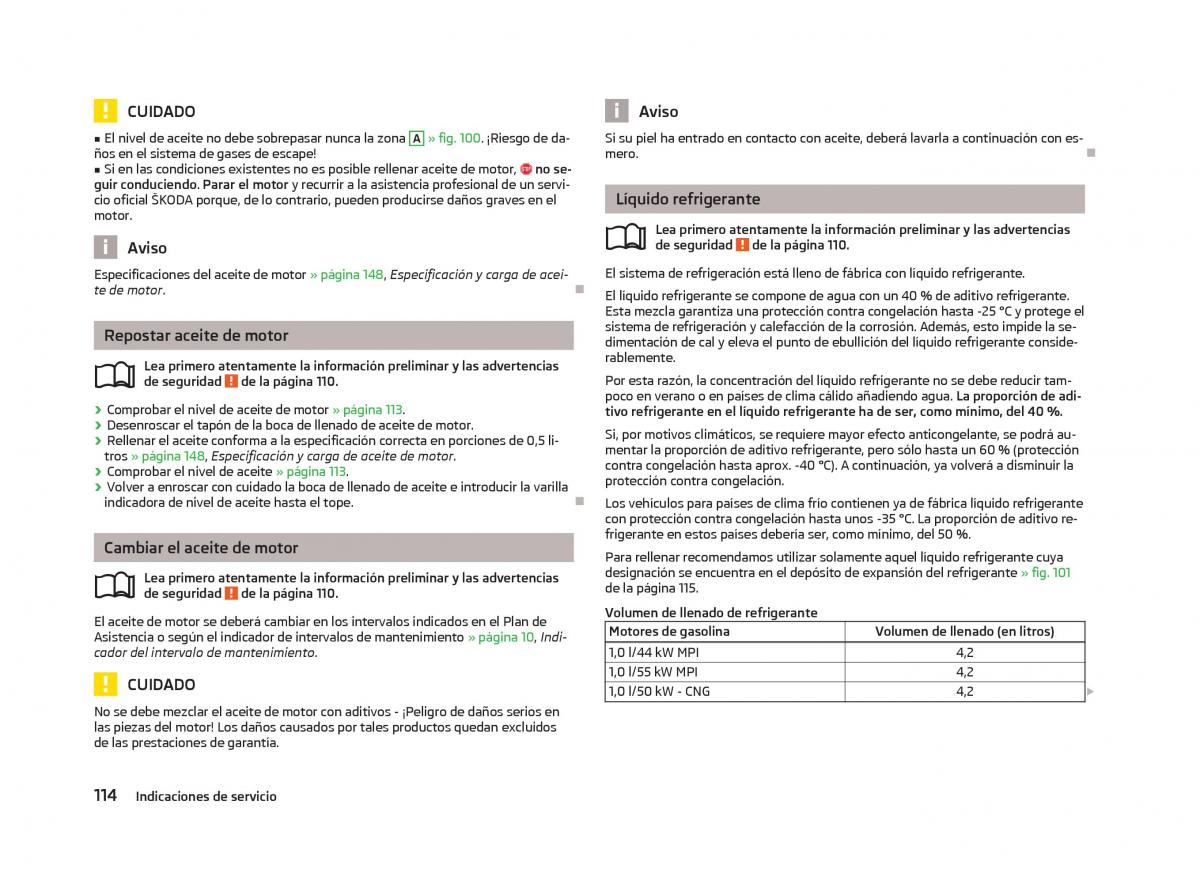 Skoda Citigo manual del propietario / page 116